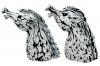 Archimedes Seguso Murano Bianco Nero Fantasy Series Horse Heads