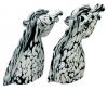 Archimedes Seguso Murano Bianco Nero Fantasy Series Horse Heads