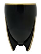 Art Deco Duncan Miller Rocket Black Amethyst Glass Vase, circa 1930