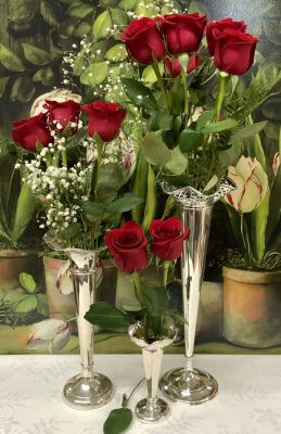 Art Deco Sterling Silver Bud Vases