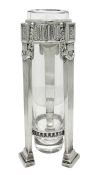 Art Deco Sterling Silver & Glass Bud Vase, Made By Dominick & Haff for Hardy & Hayes Co. Presented In 1925