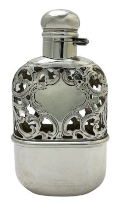 Art Nouveau Alvin Sterling Silver Ladies Flask, circa 1905