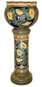Art Nouveau Burmantofts Faience Jardiniere & Stand
