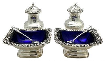 Barker Ellis Silver Plate Condiment Set