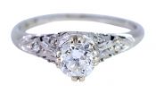 Birks Vintage .52ct Diamond Solitaire Engagement Ring in 18kt White Gold