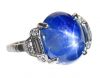 Birks Art Deco 10.05ct Star Sapphire and Diamond Ring in Platinum