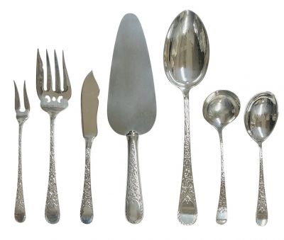 Birks Sterling Silver London Engraved Pattern Serving Pieces