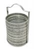 Birks Sterling Silver & Cut Crystal Coasters and Caddy, circa 1960s