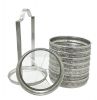 Birks Sterling Silver & Cut Crystal Coasters and Caddy, circa 1960s