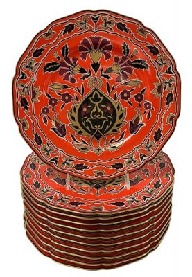 Black Knight Hutschenreuther / Hohenberg Bavaria Service Plates, Set of 11