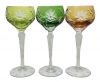 Bohemian Multi-Colour Crystal Hock Wine Glasses