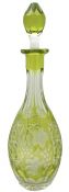 Coloured Bohemian Cut Crystal Decanter