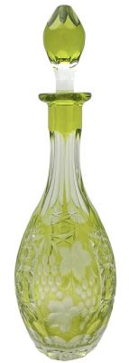 Coloured Bohemian Cut Crystal Decanter