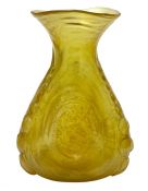 Consolidated Glass Catalonian Pinch Vase in Honey Yellow
