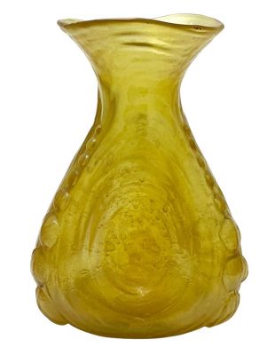 Consolidated Glass Catalonian Pinch Vase in Honey Yellow