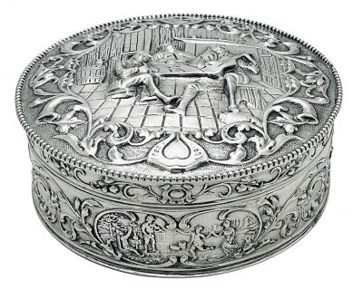 Dutch 833 Fine Silver Dresser Box, H. Hooykaas of Schoonhoven