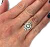 Edwardian Diamond and Pearl 18kt & Silver Top Ring