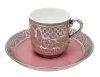Edwardian Minton Silver Overlay Coffee Can & Saucer, Dated 1910