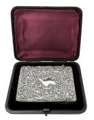 Edwardian Sterling Silver Calling Card Case, Birmingham 1904 In The Original Presentation Box