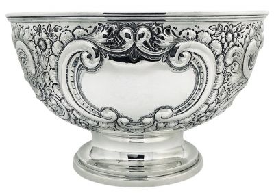 English Sterling Silver Pedestal Rose Bowl / Presentation Bowl, London 1932