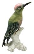German Porcelain Green Woodpecker by Karl Ens circa 1930