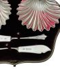 Goldsmiths & Silversmiths Shell Butter Dishes & Knives, London 1905, Original Box