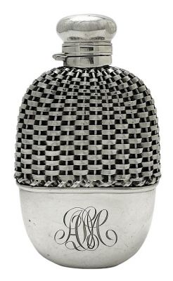 Gorham Sterling Silver Ladies Flask, Dated 1906