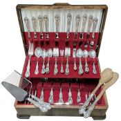 International Sterling Silver Flatware set for 12, Wild Rose Pattern