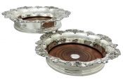 James Dixon & Sons Silver Plate Magnum Wine Bottle Coasters, circa 1900