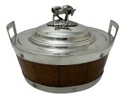John Grinsell & Sons Butter Tub with Cow Finial