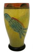 Kosta Boda Hand Painted Glass Vase by Ulrica Hydman-Vallien