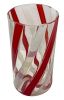 Mid-Century Modern Murano Red & White Stripe Vase