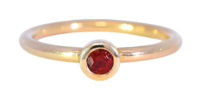 Modern .20ct Spessartine Garnet Ring in 18kt Yellow Gold