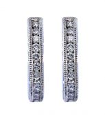 Modern .24ct Diamond Hoop Earrings in Platinum
