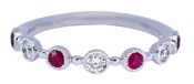 Modern .26ct Ruby and Diamond Ring in 18kt White Gold