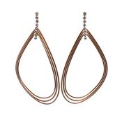 Modern .37ct Diamond 18kt Triple Hoop Earrings