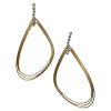 Modern .37ct Diamond 18kt Triple Hoop Earrings