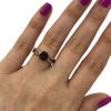 Modern .56ct Rhodolite Garnet and Diamond Ring in 14kt White Gold