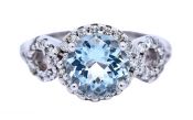 Modern 1.75ct Aquamarine 14kt Engagement Ring