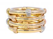 Modern Multi Band Ring in 18kt Yellow Gold