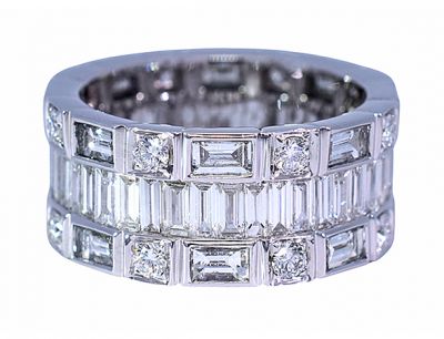 Modern 4.36ct Diamond Eternity Band in 18kt White Gold