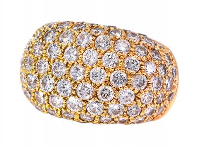Modern 4.48ct. Diamond Bombe Style Ring in 18kt Yellow Gold