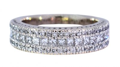 Modern .77ct Diamond Band in 18kt White Gold