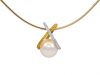 Modern South Sea Pearl and Diamond Necklace in 18kt Yellow Gold