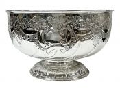 Monumental Silver Plate Punch Bowl, Viners Ltd., England