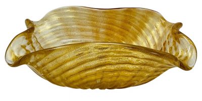 Murano Fine Gold Dust Rectangular Bowl