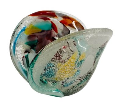 Vintage Murano Art Glass Multi-Coloured Tutti Frutti Shell Form Bowl