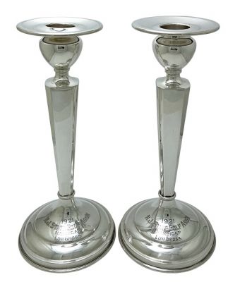 New Jersey State Gold Trophy Candlesticks, Presented in 1921