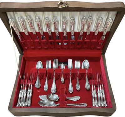 Northumbria Sterling Silver Flatware for 12, Normandy Rose Pattern