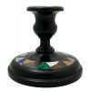 Pietra Dura Ashford Derbyshire Black Marble Candlestick